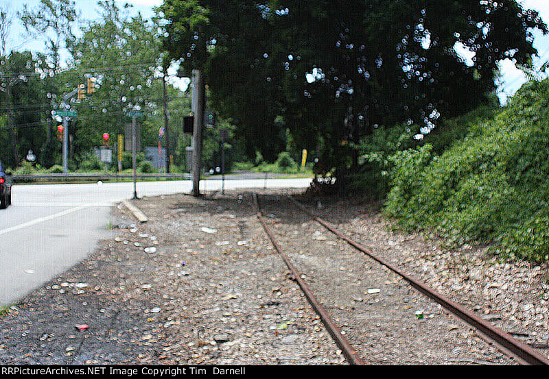 Facing west, rails pulled up.